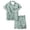 a-Green432133, variant on Boys Kids Two Piece Summer Homewear Set With Lightning Print Notch Collar Short Sleeve Shirt Elastic Waist Shorts For Home Relaxation Cozy Set