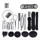 thumbnail image 1 of 52 Pcs Donas Para El Cabello Kit Peinado Con Broche Cabello negro, 1 of 5
