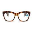thumbnail image 2 of 5 Pairs of Thick Oversize Square Tortoiseshell Reading Glasses 1.00 for Women and Men, Blue Light Blocking Spring Hinge Readers +1.00, 2 of 3