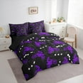 thumbnail image 3 of Feelyou Motorcycle Sport Boys Bedding Comforter Set 7-Piece, Purple Dirt Bike Lover King Bedding Sets, Extreme Sports Reversible Bed Sheets, Super Cozy Room Decor, 3 of 7