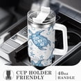 thumbnail image 2 of 40oz Stainless Steel Sea Turtle Tumbler - Handle, Lid, Straw, Ideal Ocean-Themed Gift for Women, 2 of 6