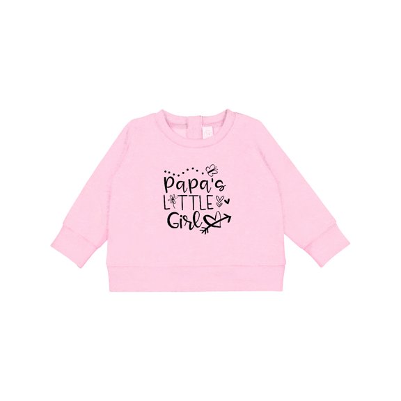 Inktastic Papa's Little Girl with Hearts Flower and Butterfly Baby Sweatshirt