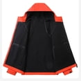 thumbnail image 4 of Men Solid-Color Fashionable Zipper Pocket Double-sided Detachable Hat Long Sleeve Hooded Casual Outwear Jacket Orange XXXXL, 4 of 7