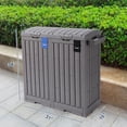 thumbnail image 4 of Ashfield & Harkness: 62 Gallon Outdoor Trash Can Ash Tray - Secure Lid, Drip Tray, Waterproof Resin, Storage Container, Kitchen or Deck, Sorting Sign, 4 of 14
