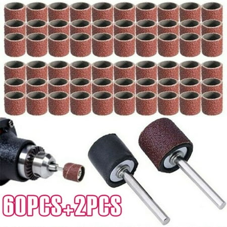 

60pcs 12.5mm *12.5mm 80 Grit Sanding Belts + 2 pcs 1/2 Rubber Mandrel