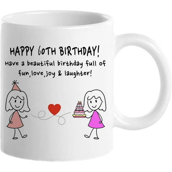 60th Birthday Gifts for Women, Funny 60 Year Old Gift Coffee Mug, 1963 60th Birthday Mugs for Her, Mom, Aunt, Wife, Sister, Grandma, Friend, 11 oz Tea Cup Have a Beautiful Birthday