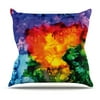 Kess InHouse Claire Day Karma Rainbow Splatter Indoor/Outdoor Throw Pillow