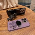 thumbnail image 6 of Compatible with iPhone 14 Pro Max Case Plating Astronaut Kickstand Cute Pattern Luxury Phone Case Soft TPU  for iPhone 14 Pro Max Case Girls Women -Purple, 6 of 7