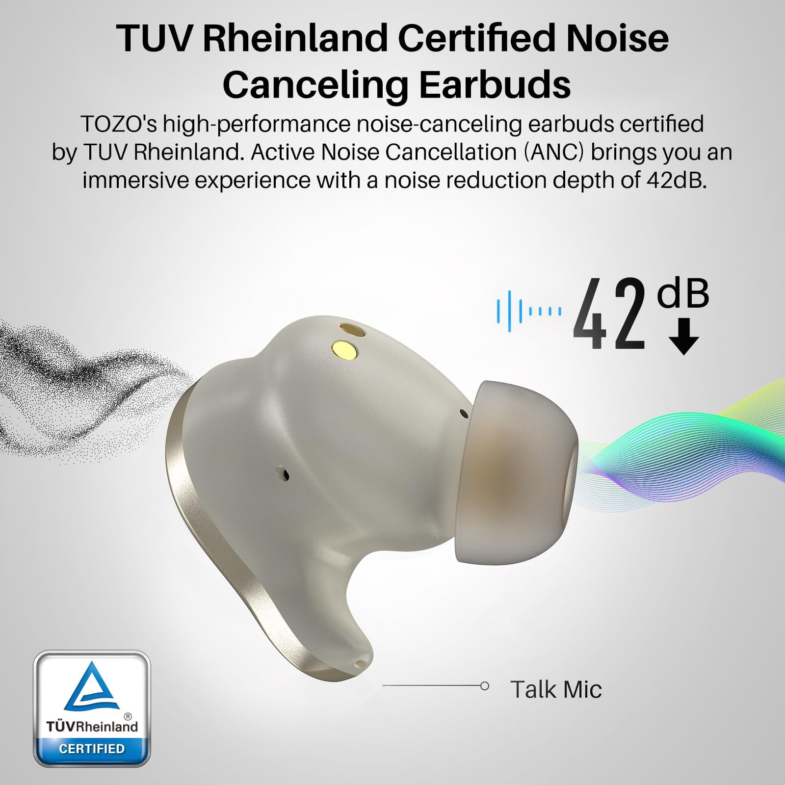 TOZO X1 Hybrid ANC+ENC Noise Cancelling Earbud Wireless, JAS Hi-Res Certified, OrigX Pro+LDAC HD Audio, Balanced Armature+Hybrid Dynamic Driver, APP-32EQ Wireless Charging, Support HSP HFP A2DP AVRCP