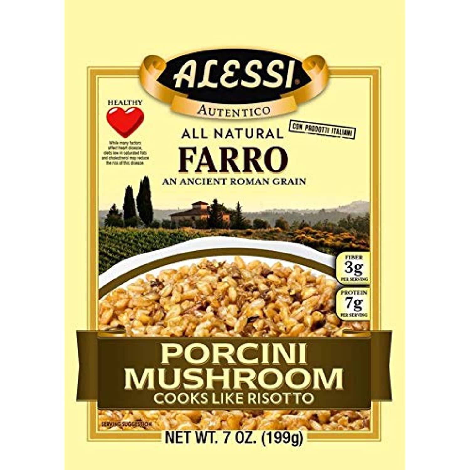 Alessi Autentico, Premium Seasoned Roman Grain Farro, Cooks Like