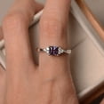 thumbnail image 4 of princess cut 5 mm, alexandrite proposal ring, sterling silver,unique handmade ring, 4 of 4
