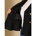 thumbnail image 5 of MODA NOVA Juniors Elegant Double Breasted Notched Lapel Long Sleeve Peplum Blazer Black L, 5 of 5