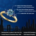 thumbnail image 2 of Gem Stone King 10K Yellow Gold Persian Blue Moissanite and Blue Created Sapphire Engagement Ring for Women | 1.88 Cttw | Oval 8X6MM | Gemstone Birthstone | Size 7, 2 of 6