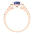 thumbnail image 4 of Solitaire with Accents Engagement Ring for Women - 2.27ct Simulated Tanzanite in 18K Rose Gold Promise Ring, 4 of 6