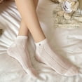 thumbnail image 2 of Cute Bear - Embroidered Striped Ankle Socks 6Pk - Brown, 2 of 4