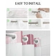thumbnail image 5 of No Hook Shower Curtain with Snap-in Liner, Pink Ombre Stripe Waterproof Fabric Bathroom Curtains, Farmhouse Simple Striped Bath Curtains & Mesh Top Window 72"x84" Long, 5 of 6