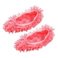thumbnail image 3 of Washable Mop Slippers Microfiber 2x Lazy Foot Socks Cleaner Foot Shoes Cover for kitchen and office Bathroom Floor Dusting Women Men , Pink สีแดง, 3 of 8
