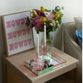 thumbnail image 6 of Mainstays Pink Translucent 5.75" Tall Glass Bubble Shaped Tabletop Taper Candle Holder, Small, 6 of 13