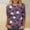 001 Purple, variant on Plcasen Women Halloween Witch Hat Ghost Floral All Over Print Round Neck 3/4 Sleeve Loose Blouse Top