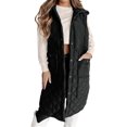 thumbnail image 4 of Sleeveless Women Long Puffer Hood Quilted Winter Outwear Vest Jackets Coats, 4 of 6