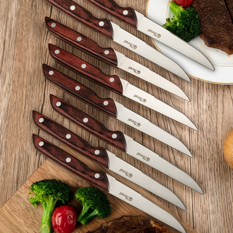 Steak Knives, 8 Pieces Steak Knife Set with Sharp Serrated Blade