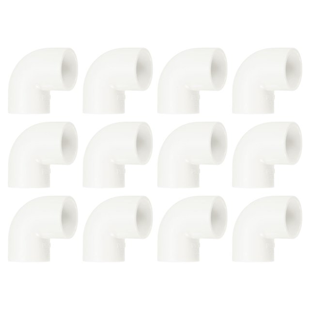 20mm 90 Degree Elbow, 12Pcs Pipe Fittings Connectors, White