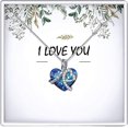 thumbnail image 3 of Collar con colgante de corazón infinito YONGSHENG con cristal de piedra natal azul, 3 of 4