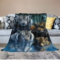 thumbnail image 2 of JEUXUS    Blanket Soft Fluffy  Throw for Sofa Bed Tiger Leopard Lion, 2 of 6