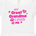 thumbnail image 4 of Inktastic Valentine's Day My Great Grandma Loves Me Hearts and Lips Girls Baby Dress, 4 of 5