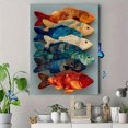 thumbnail image 4 of Fish Family Canvas Wall Art, School of Fish Wall Hanging, Housewarming Gift Modern Home Decor, 4 of 8