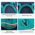 thumbnail image 3 of Graflsoa 16-String Wooden Lyre Harp with Tuning Wrench, Picks, and Beginner Guide – Portable Blue Design for Musical Enthusiasts, 3 of 5