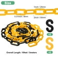 thumbnail image 3 of Cadena de Barreras de Plástico Uxcell, Cadena de Seguridad Impermeable de Plástico Negro Amarillo de 10Ft de Longitud con Hebilla en Forma de S, 3 of 7