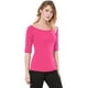thumbnail image 4 of Camiseta Día de San Patricio Suave de media manga con cuello redondo Entallado para Mujer Rosa caliente L Allegra K, 4 of 6