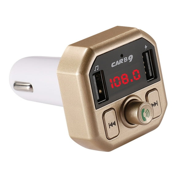 Yrmaups Bluetooth Car Adapter, Wireless FM Transmitter, QC3.1 USB Car Charger, Hands Free Calling Kit, MP3 Player Car Radio, Bluetooth Receiver for Car