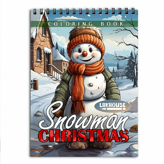 LBKHOUSE Christmas Snowman Coloring Book Spiral Bound for Adult, Premium Cover