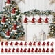 thumbnail image 1 of Adornos personalizados de 26 letras para árbol de Navidad | Decoración colgante de alfabeto DIY | Colgantes festivos con letras rojas y sombrero de Papá Noel | Decoraciones navideñas ligeras y, 1 of 6