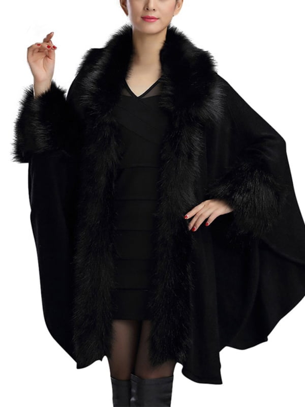 navy fur wrap