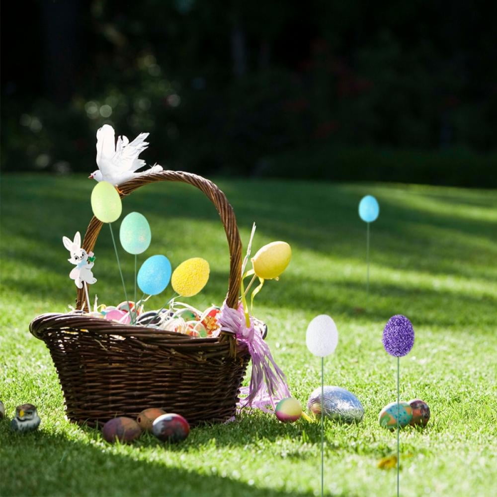 Glittered Foam Floral Pick Eggs Easter Crafts Decor Wreath Arrangements Basket 