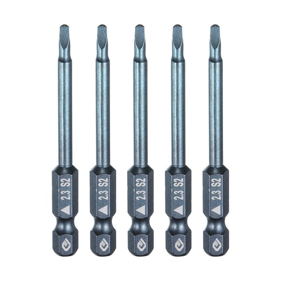 Uxcell 5pcs 1/4" Hex Shank TA2.3 Magnetic Head 2.6" Long Triangle Screwdriver Bit Blue