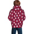 thumbnail image 3 of Bingfone white Tree red plaid Pattern Youth Classic Hoodies Soft Hooded Pullover Sweatshirts for Girls and Boys, 3 of 6