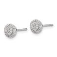 thumbnail image 2 of 14k White Gold Diamond Cluster Post Earrings, 2 of 4