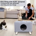 thumbnail image 3 of Cat House for Indoor Cats - Wood Pet House Cat Cave with Mat, Cat Condo, Cat Stool, Pet Bed, Cube House for Cats and Small Dogs ﻿, 3 of 9