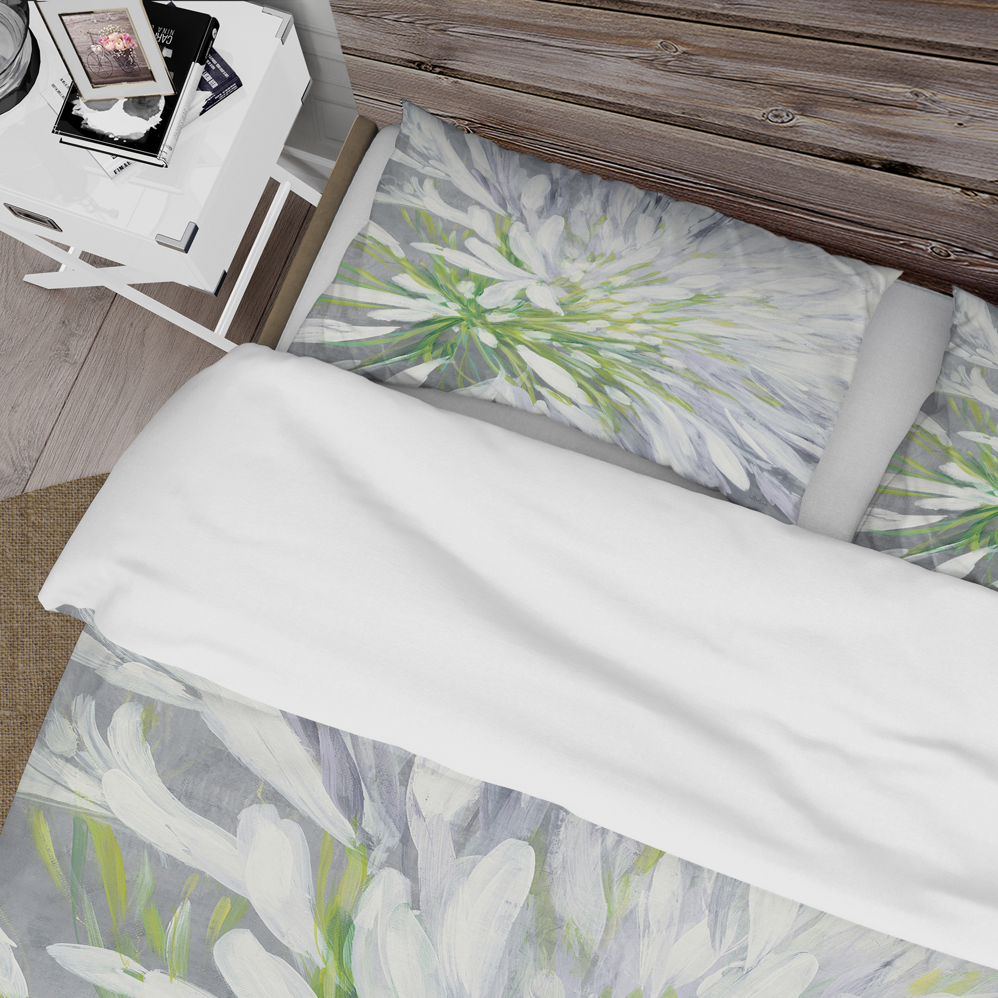 Designart 'Flower Cleome Splash II' Cottage Duvet Cover Set
