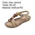 thumbnail image 5 of huanledash Summer Bohemian Women Sandals Straps Anti Slip Beads Soft Insole Flat Sandals for Office, 5 of 7