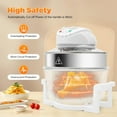 thumbnail image 5 of LyeXD 17L Turbo Air Fryer, 110V Halogen Oven Countertop Air Fryer Roaster Steamer w/Recipe Book &Pickup, 360° Vertical Heating Oven Convection Oven Countertop Glass Air Fryer for Chicken, Meat, Fish, 5 of 7
