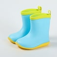 thumbnail image 2 of Xfvqtps Kids Child Rain Boots Solid Color Colorful Waterproof Non Slip Light up Rubber Sole Garden Shoes Outdoor EVA Rain Shoes for 2-9 Years Blue, 2 of 4