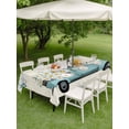 thumbnail image 4 of Outdoor Tablecloth with Umbrella Hole for Patio/Picnic/Party/Camping, Spring Daisy Waterproof Table Cloth Rectangle Table Cover Washable, White Flowers Blue Country Car Rustic Botanical (60"x 84"), 4 of 8