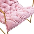 thumbnail image 6 of Accent Chair, Modern Armchair with Open Metal Frame, Retro Upholstered Reading Chair with Shine Velvet Paded, Comfy Side Lounge Arm Chair Sigle Sofa for Living Room Bedroom Waiting Room, Pink, 6 of 7