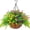 Green, variant on KOYPTL Artificial Fake Hanging Plants Flowers Basket for Outdoor Spring Summer Decorarion, UV Resistant Faux Rose Eucalyptus Boston Ferns Plants for Indoor Outside Garden Porch Patio Balcony Decor