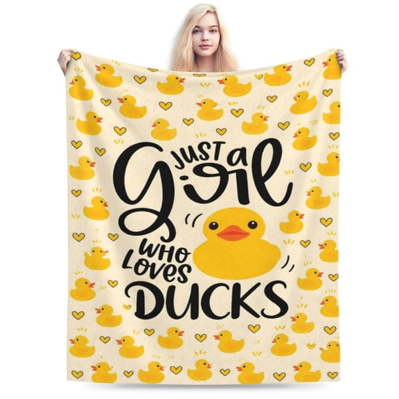 Rubber Duck Blanket Lightweight Soft Cozy Flannel Duck Throw Blanket Bedding Decor for Women Adults Gifts 50x40